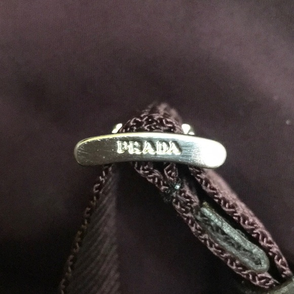 Vintage Authentic Prada Tessuto Nylon Crossbody Bag in Dark Plum/Brown - Picture 8 of 12